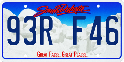 SD license plate 93RF46