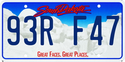 SD license plate 93RF47