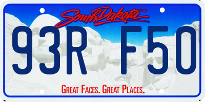 SD license plate 93RF50