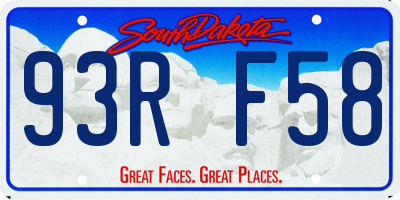 SD license plate 93RF58