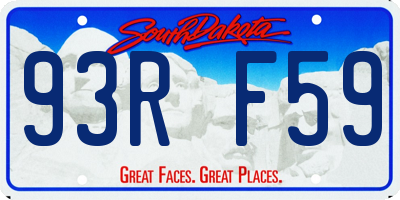 SD license plate 93RF59