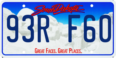 SD license plate 93RF60