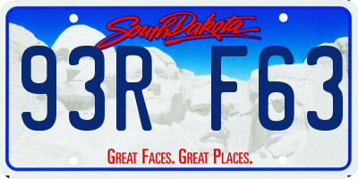 SD license plate 93RF63