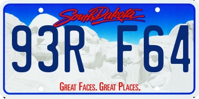 SD license plate 93RF64