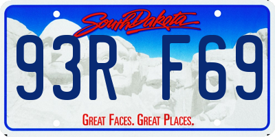 SD license plate 93RF69
