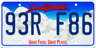 SD license plate 93RF86
