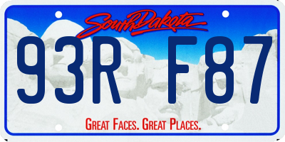 SD license plate 93RF87
