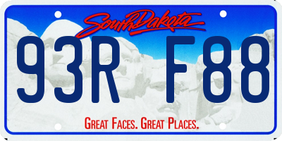 SD license plate 93RF88