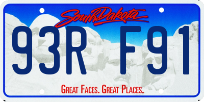 SD license plate 93RF91