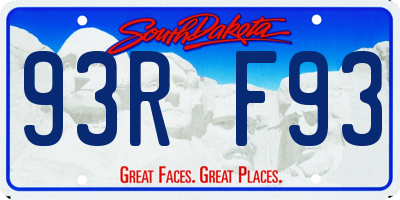 SD license plate 93RF93