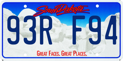 SD license plate 93RF94