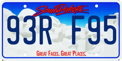 SD license plate 93RF95