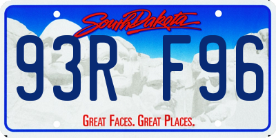 SD license plate 93RF96