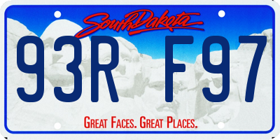 SD license plate 93RF97