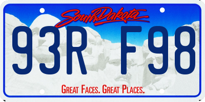 SD license plate 93RF98