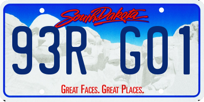 SD license plate 93RG01