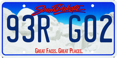 SD license plate 93RG02