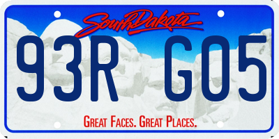 SD license plate 93RG05