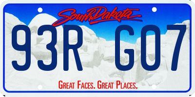 SD license plate 93RG07