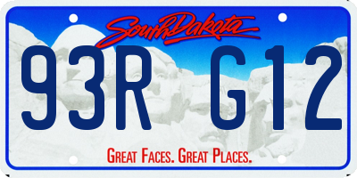 SD license plate 93RG12