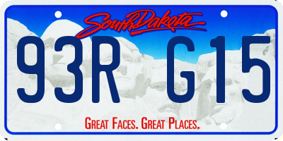 SD license plate 93RG15