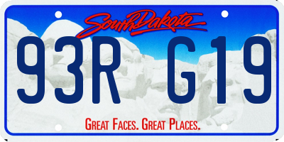 SD license plate 93RG19
