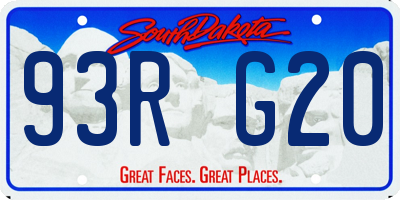 SD license plate 93RG20