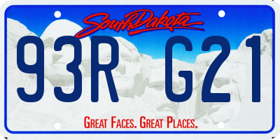 SD license plate 93RG21