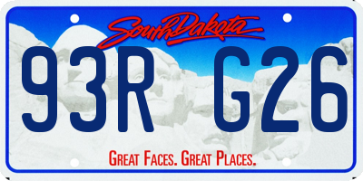 SD license plate 93RG26