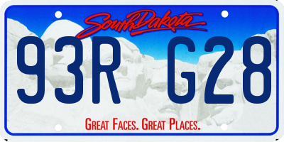 SD license plate 93RG28
