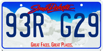 SD license plate 93RG29