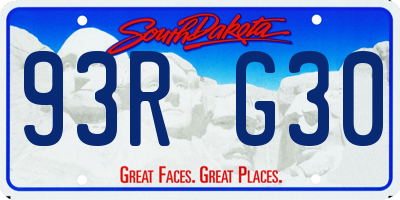 SD license plate 93RG30