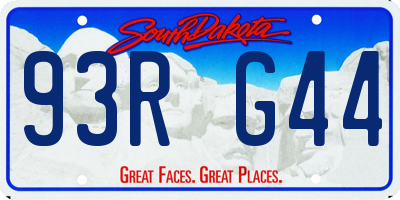 SD license plate 93RG44