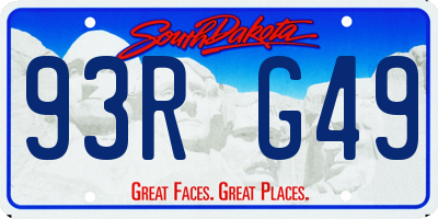 SD license plate 93RG49