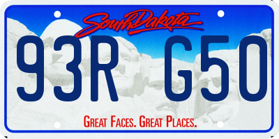 SD license plate 93RG50