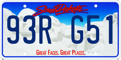 SD license plate 93RG51