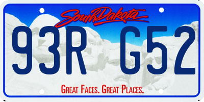 SD license plate 93RG52