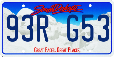 SD license plate 93RG53