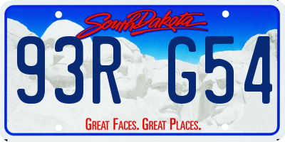 SD license plate 93RG54