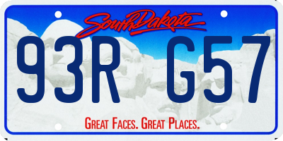 SD license plate 93RG57