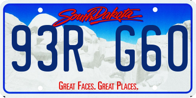SD license plate 93RG60