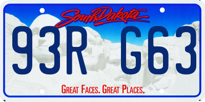 SD license plate 93RG63