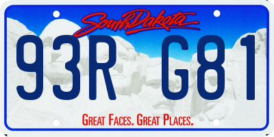 SD license plate 93RG81