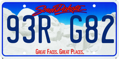 SD license plate 93RG82