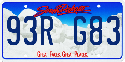 SD license plate 93RG83
