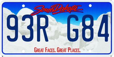 SD license plate 93RG84