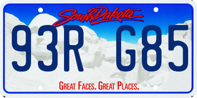 SD license plate 93RG85