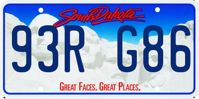 SD license plate 93RG86