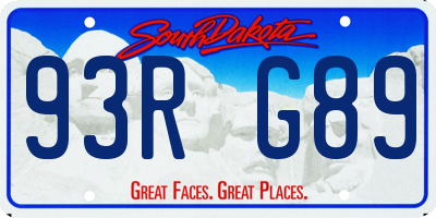 SD license plate 93RG89