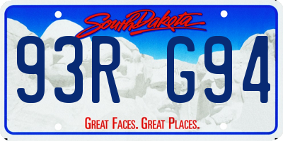 SD license plate 93RG94